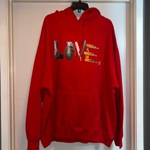LOVE RED PULLOVER HOODIE